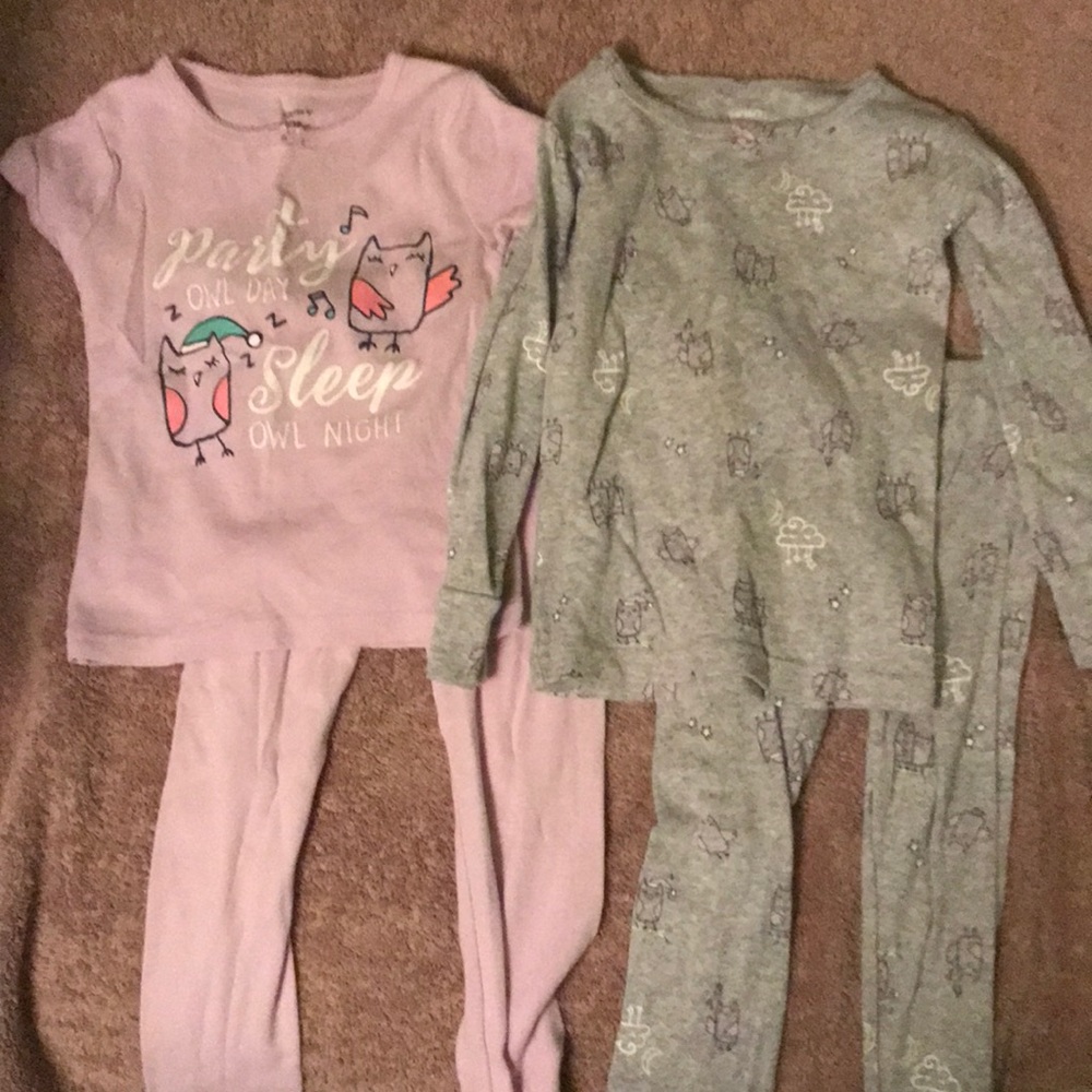 Two pairs of 3T owl pajamas